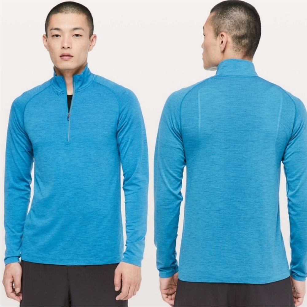 Lululemon Metal Vent Tech 1/2 Zip Long Sleeve Dark Royal / Baltic Blue Sz XXL